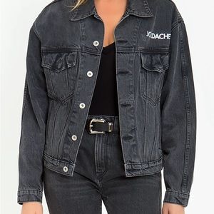 JORDACHE - Black Reflective 3M Logo Cropped Cotton Jean Jacket Small